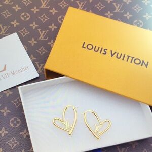 Louis Vuitton Gold Heart Earrings